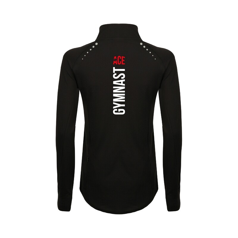 Ace 1/4 Black Zip Up Top