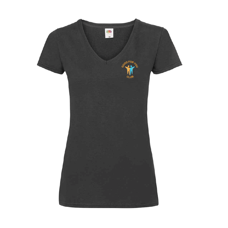 Good For You Club Ladies V-neck T-shirt (with Back Print)