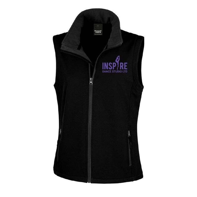 Inspire LADIES Black Soft Shell Bodywarmer