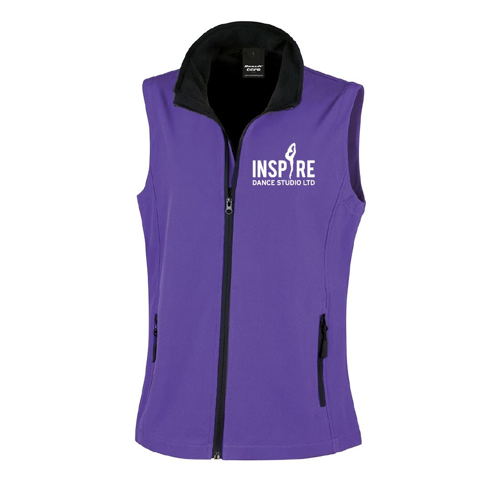 Inspire LADIES Purple Soft Shell Bodywarmer