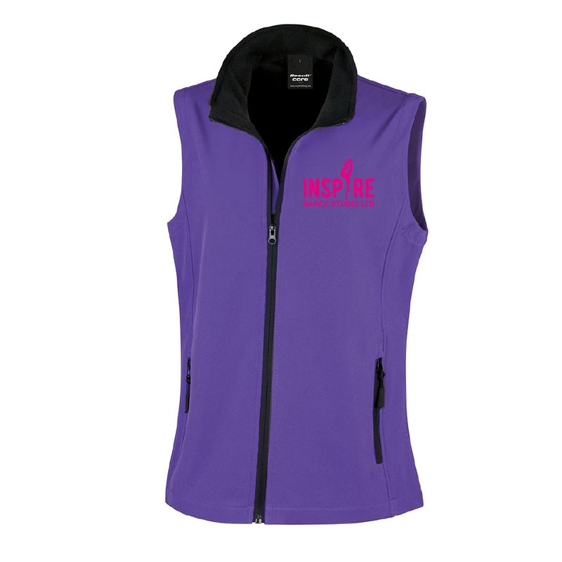 Inspire LADIES Purple Soft Shell Bodywarmer