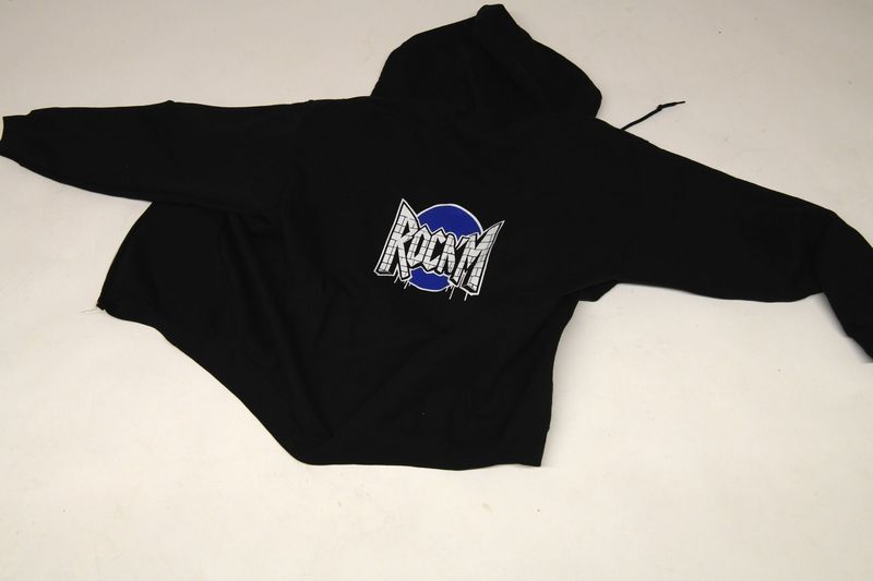 Vest met rits met kap RockM bedrukt Vest met rits met kap RockM bedrukt