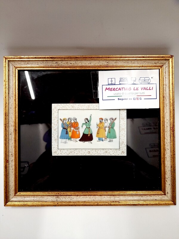QUADRO MINIATURA DANZA PERSIANA DIPINTA SU OSSO