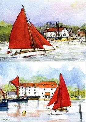 Nancy Blackett  Nancy Blackett "Pin Mill" and "Woodbridge" Greetings Cards Twin-Pack