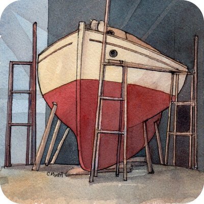 Nancy Blackett "In The Boatshed" Coaster