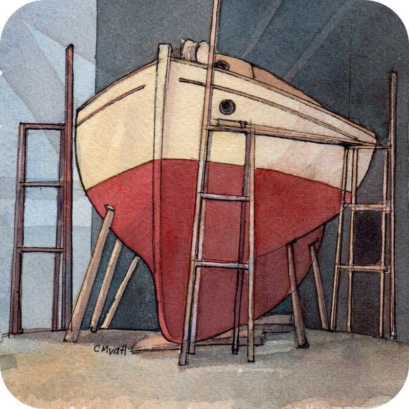 Nancy Blackett "In The Boatshed" Coaster
