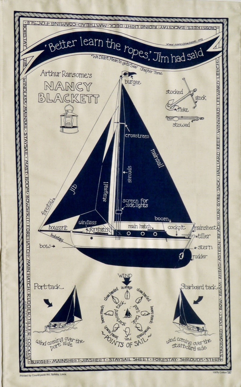 Nancy Blackett "Learn the Ropes" Teatowel (blue)