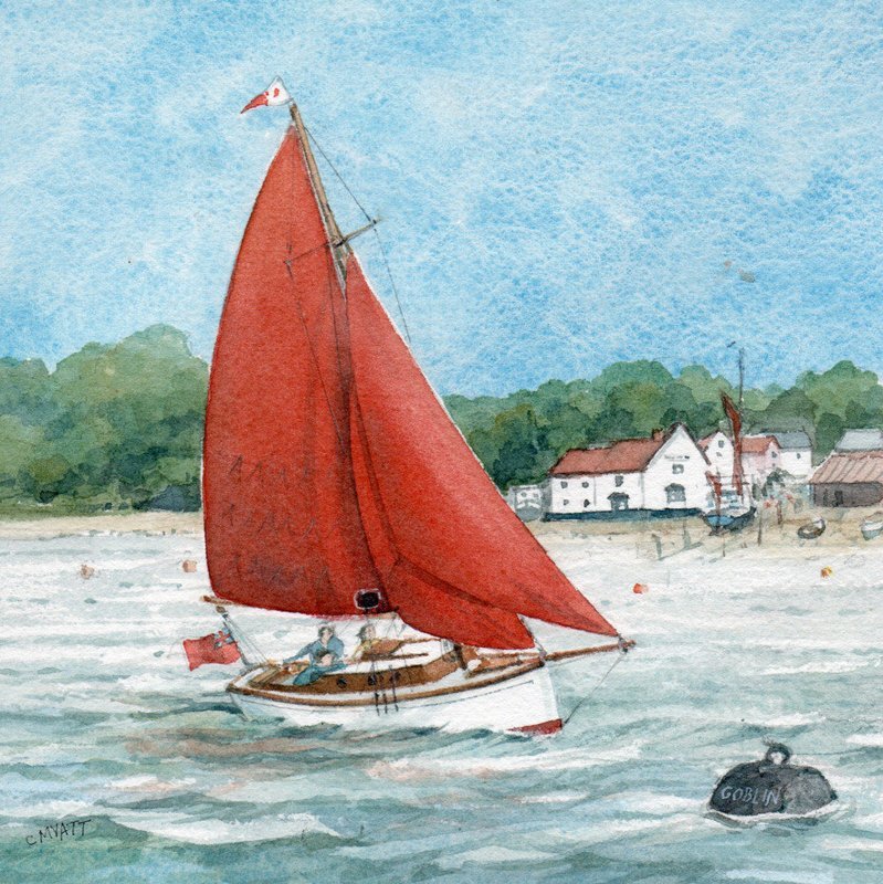Nancy Blackett "At Pin Mill" Large Square Greetings Card