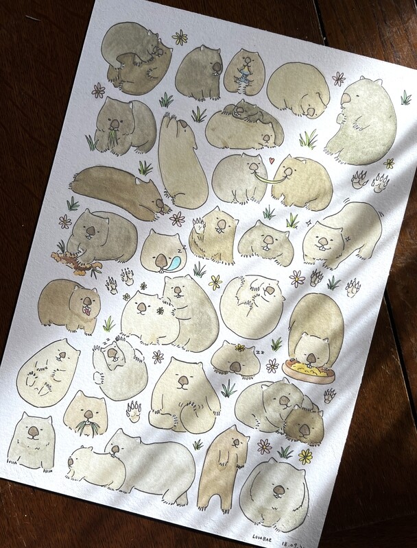 Wombat sticker sheet