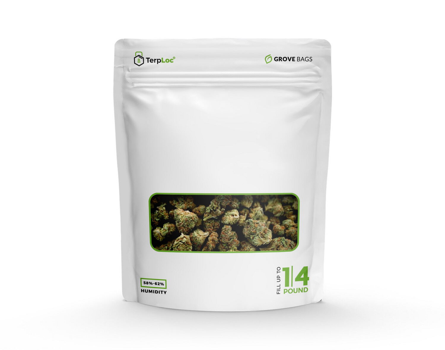 White 1/4lb Velvet Soft Touch Single Grove Bag