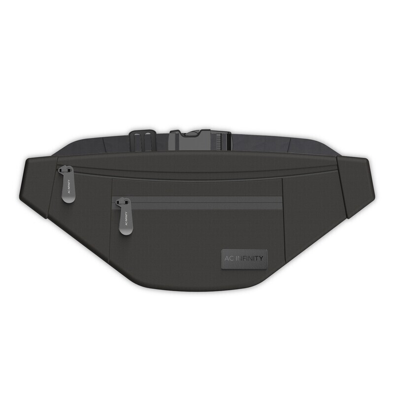 AC Infinity Smell Proof Belt Bag, Black, with 900D Nylon Fabric and Carbon Filter Lining Fanny Pack