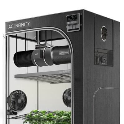 AC Infinity ADVANCE GROW TENT SYSTEM PRO 4X4, 4-PLANT KIT, WIFI-INTEGRATED CONTROLS TO AUTOMATE VENTILATION, CIRCULATION, FULL SPECTRUM LM301H EVO LED GROW LIGHT