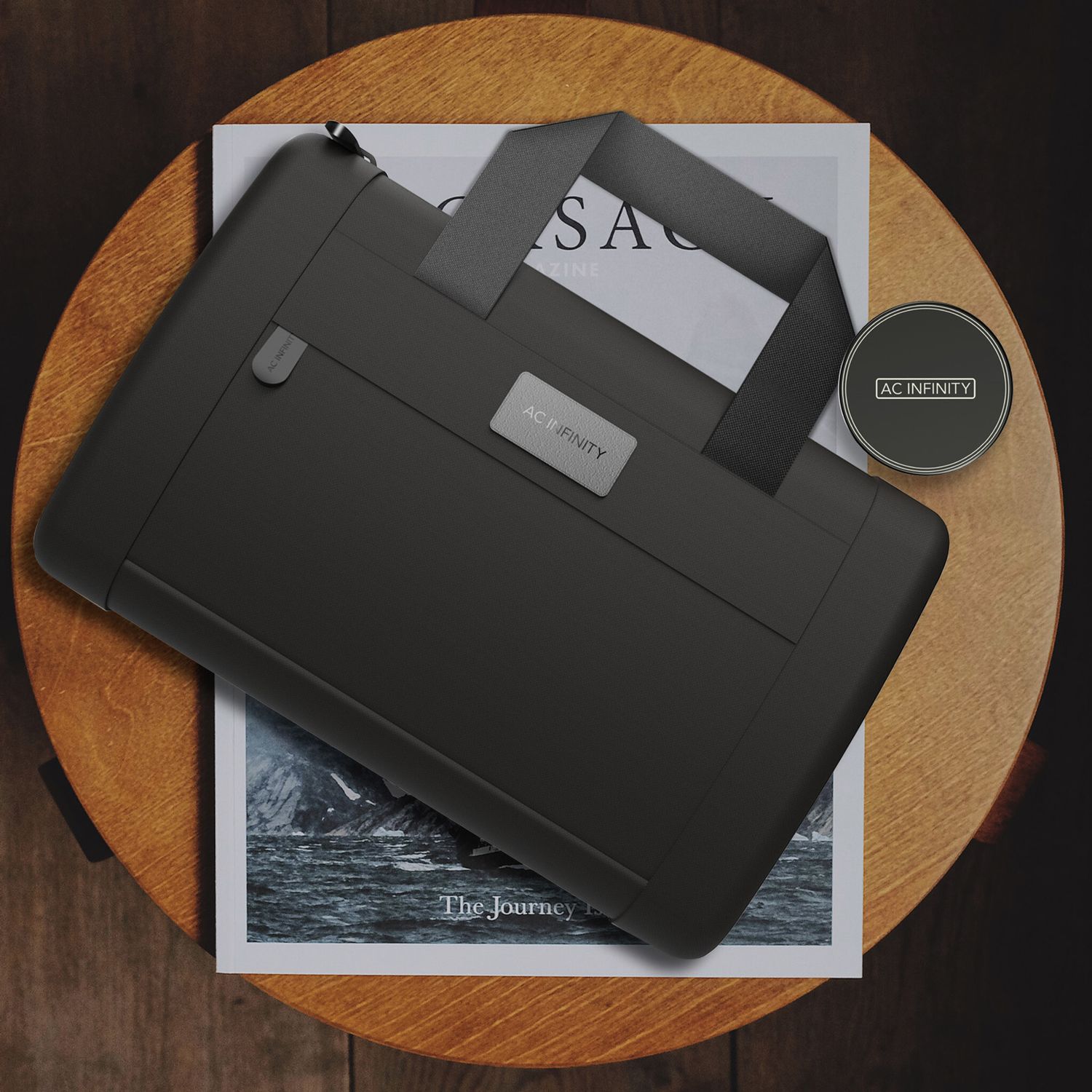 AC Infinity  Smell Proof Handbag, Black, with 900D Nylon Fabric and Carbon Filter Lining