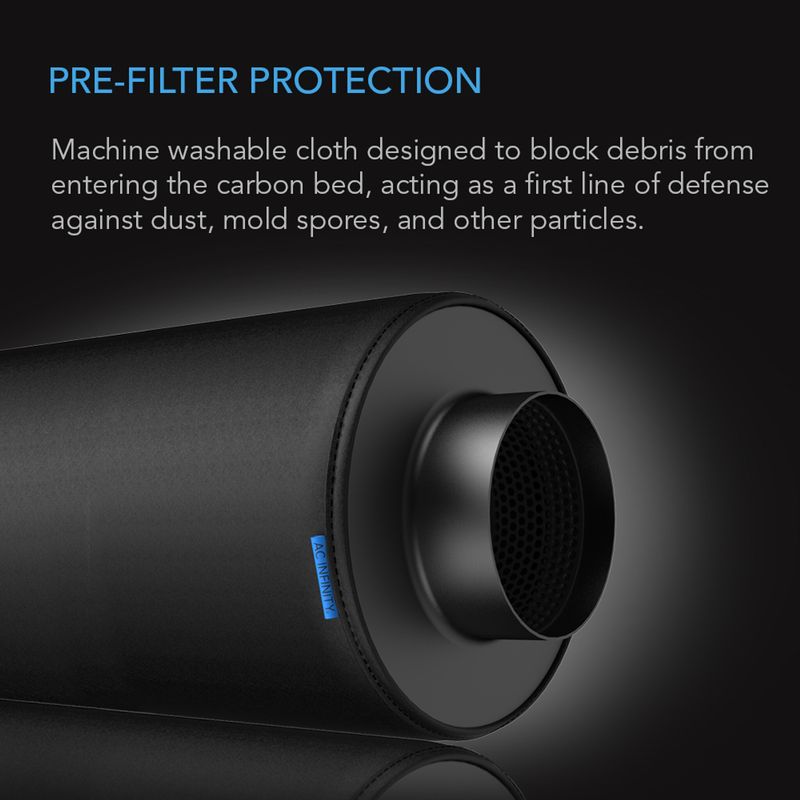AC Infinity Pre Filter 4 Inch Cloth Inline Carbon Filter