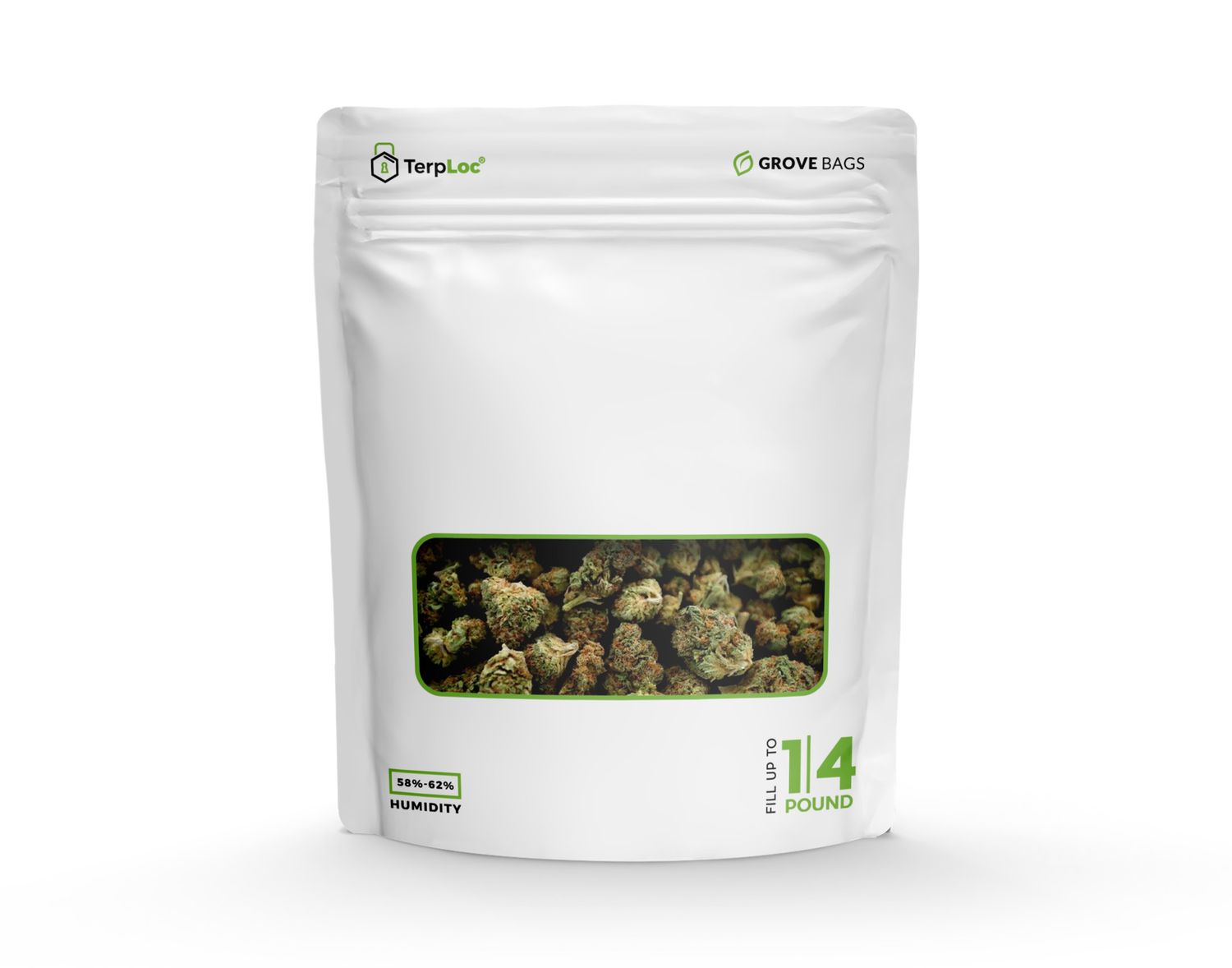 White 1/4lb Velvet Soft Touch Single Grove Bag