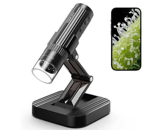 TOMLOV DM1S Wireless Digital Microscope 50X-1000X 1080P HD WiFi Portable Handheld USB Trichome Mini Coin Microscope