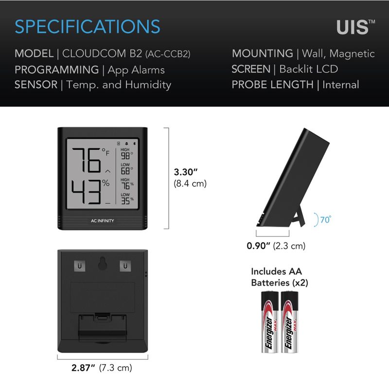 Smart Thermo-Hygrometer B2 with Integrated Sensor