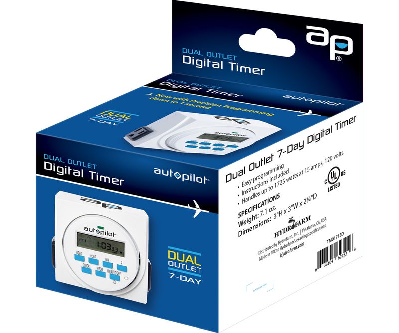 Autopilot 7 Day Dual Outlet Digital Timer
