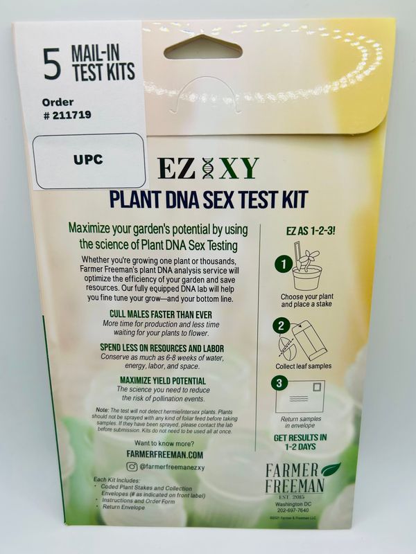Farmer Freeman EZ-XY Plant DNA Sext Test Kit 5pk