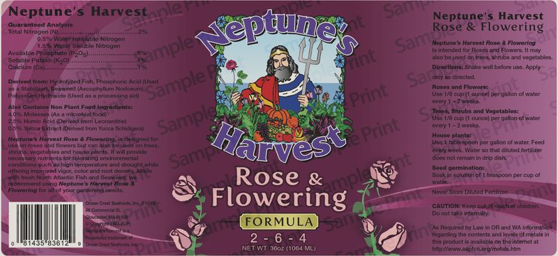 Neptune's Harvest Rose &amp; Flowering Fertilizer Quart 2-6-4