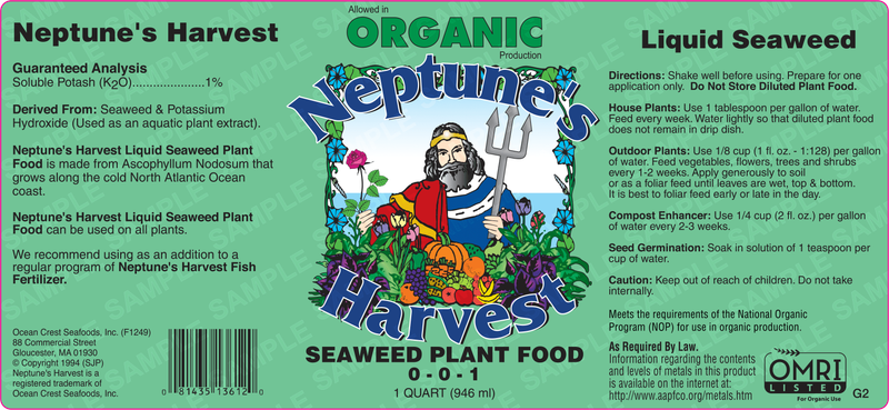 Neptune's Harvest Rose &amp; Flowering Fertilizer Quart 2-6-4