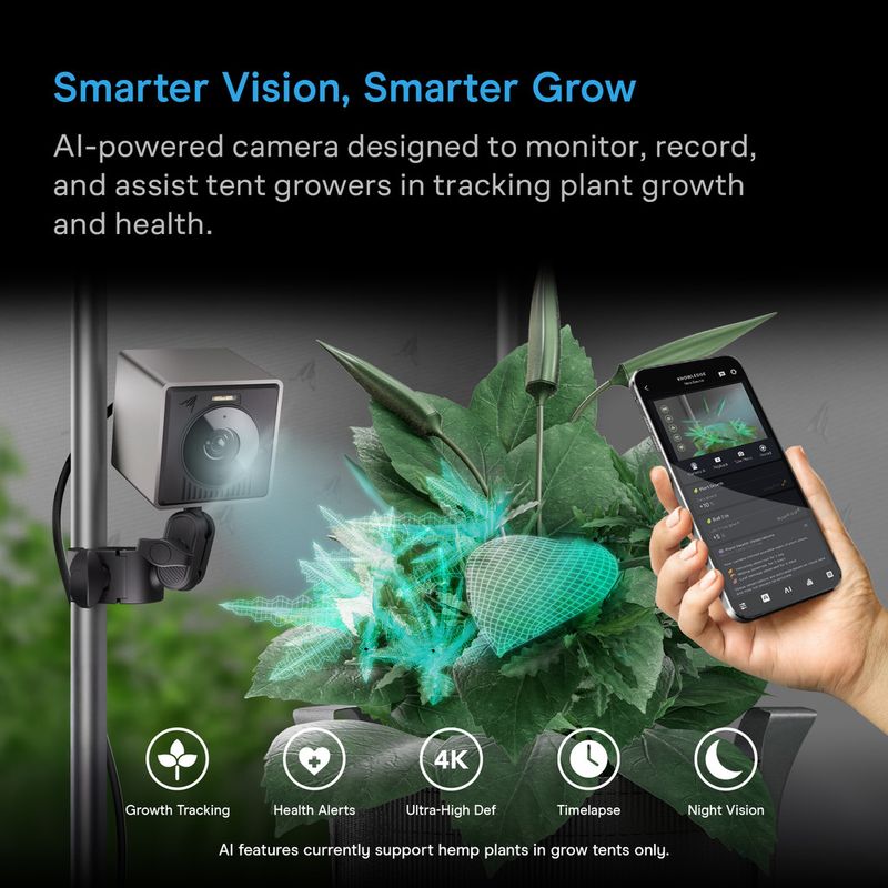 AC Infinity SPECTRON 3, AI-Powered Grow Camera 4K, Advanced Plant Health and Growth Monitoring