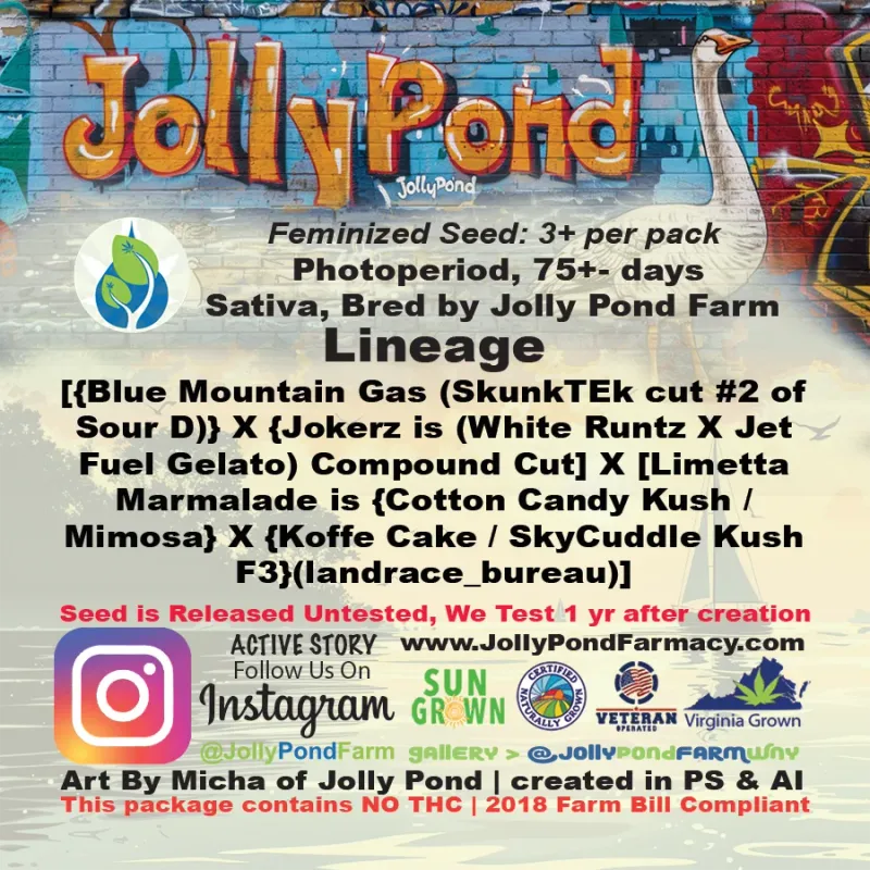 Jolly Pond Farm Sour Moode Marmalade - 3 Feminized Photoperiod Seeds