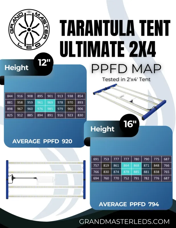Grand Master LEDs - Tarantula Tent Ultimate 2x4 LED Light