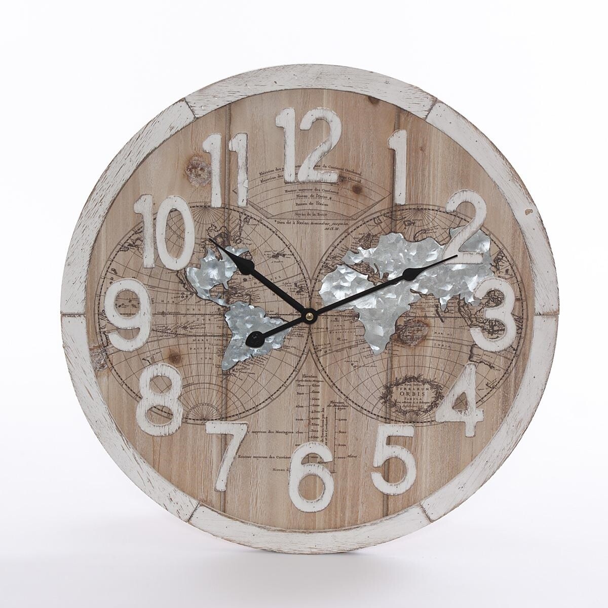 OROLOGIO MONDO IN METALLO BIANCO