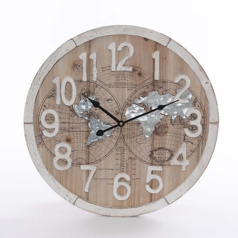 OROLOGIO MONDO IN METALLO BIANCO