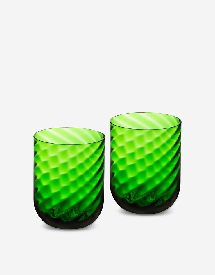SET OF 2 MURANO GLASS WATER GLASSES