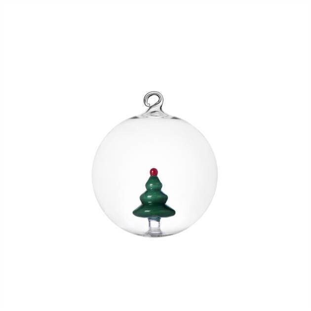 Christams Ball - White Bear & Wish Tree, Figures: Green Christmas Tree