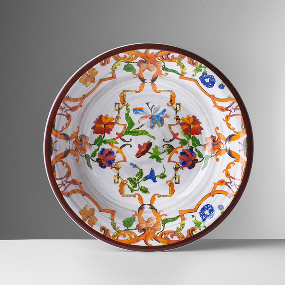 Decorated white plate