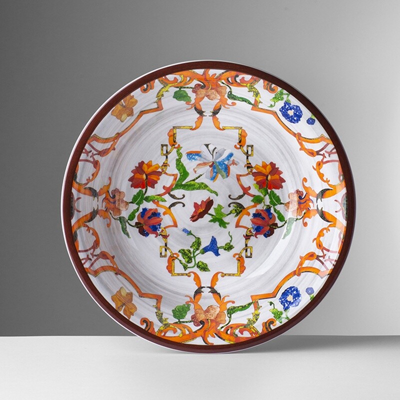 Decorated white plate