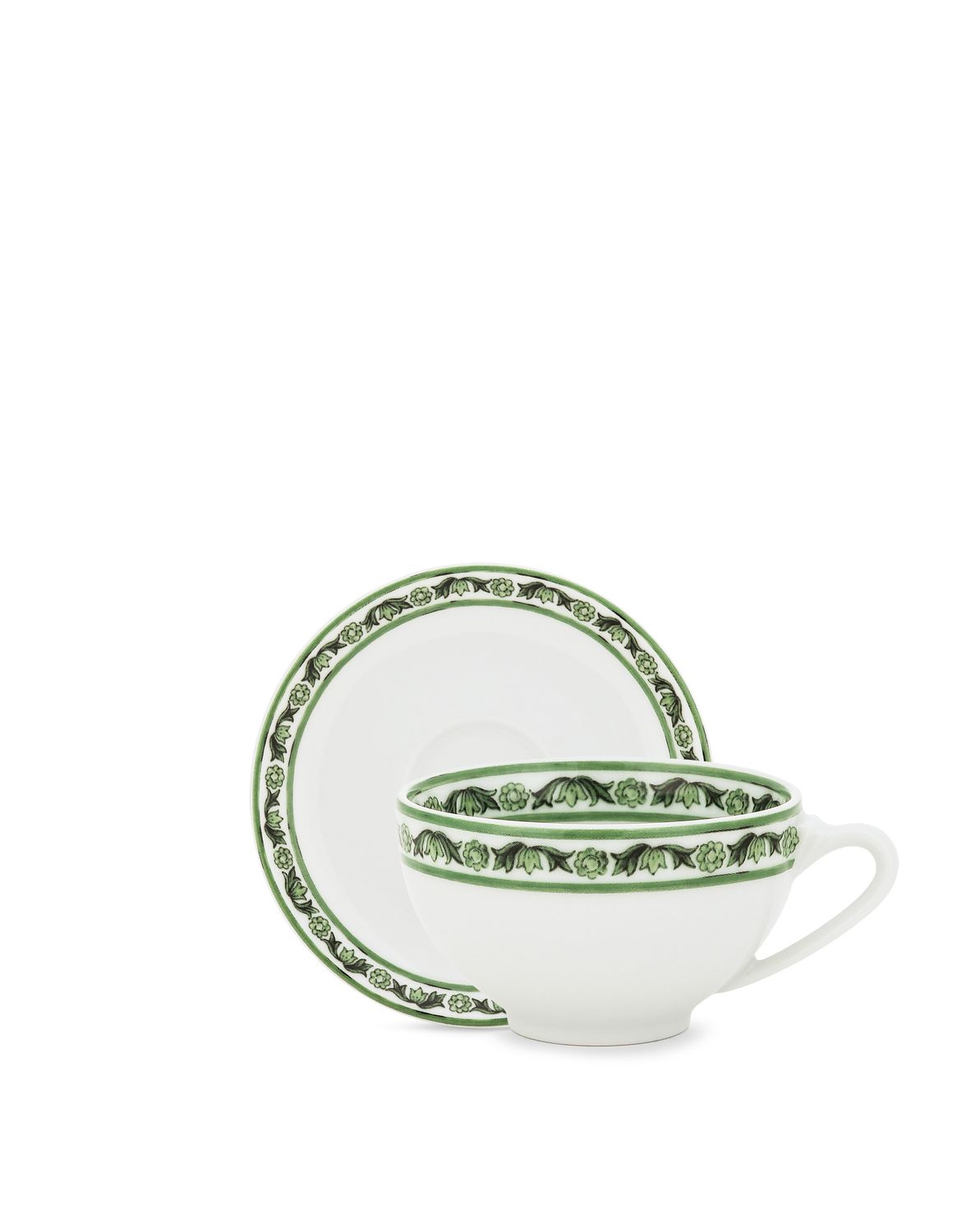 Set 2 Porcelain Espresso Cups with Saucers