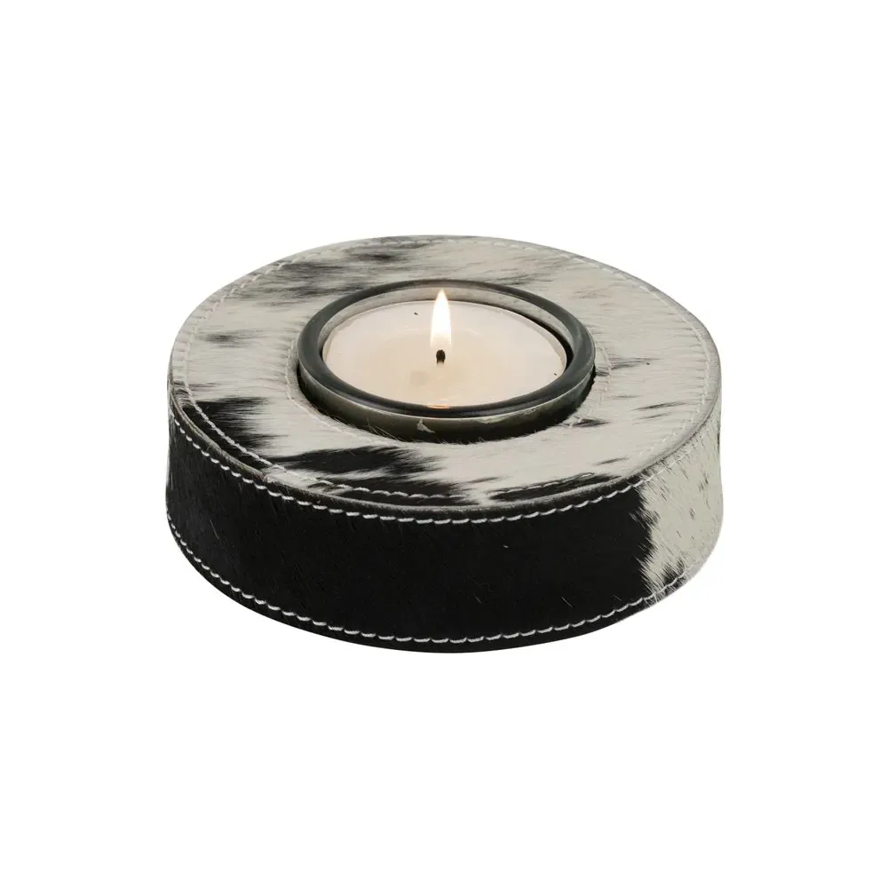 Black cow glass candle jar