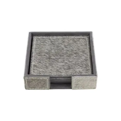 Dessous de verre vache carré gris