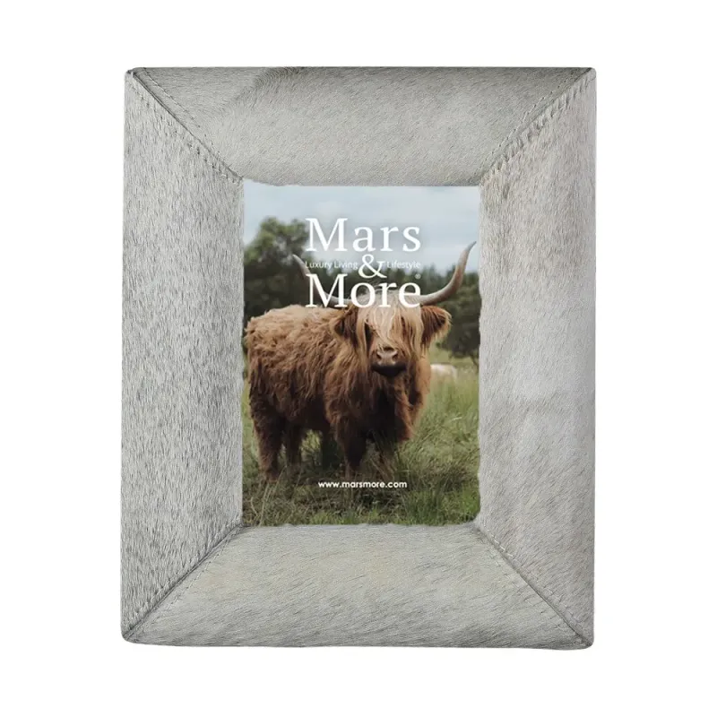 Cadre photo en peau de vache gris