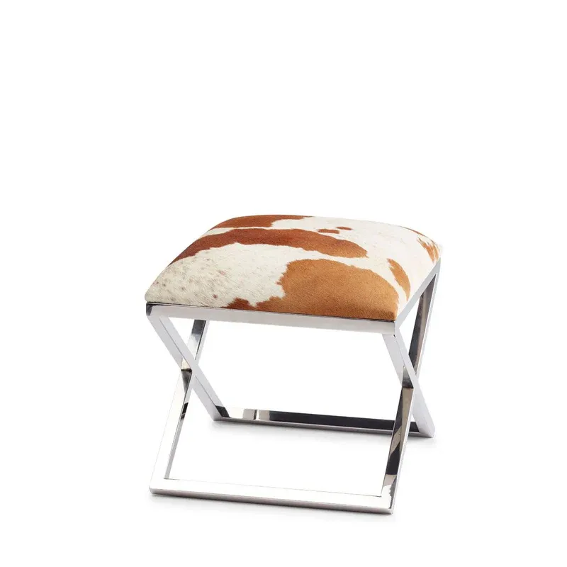 Tabouret en peau de vache - Brun