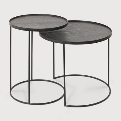 Side table set with tray