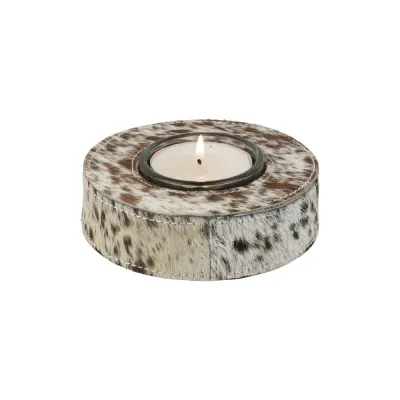 Photophore en verre vache brune