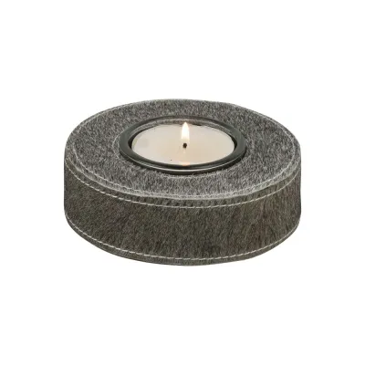 Photophore en verre vache grise