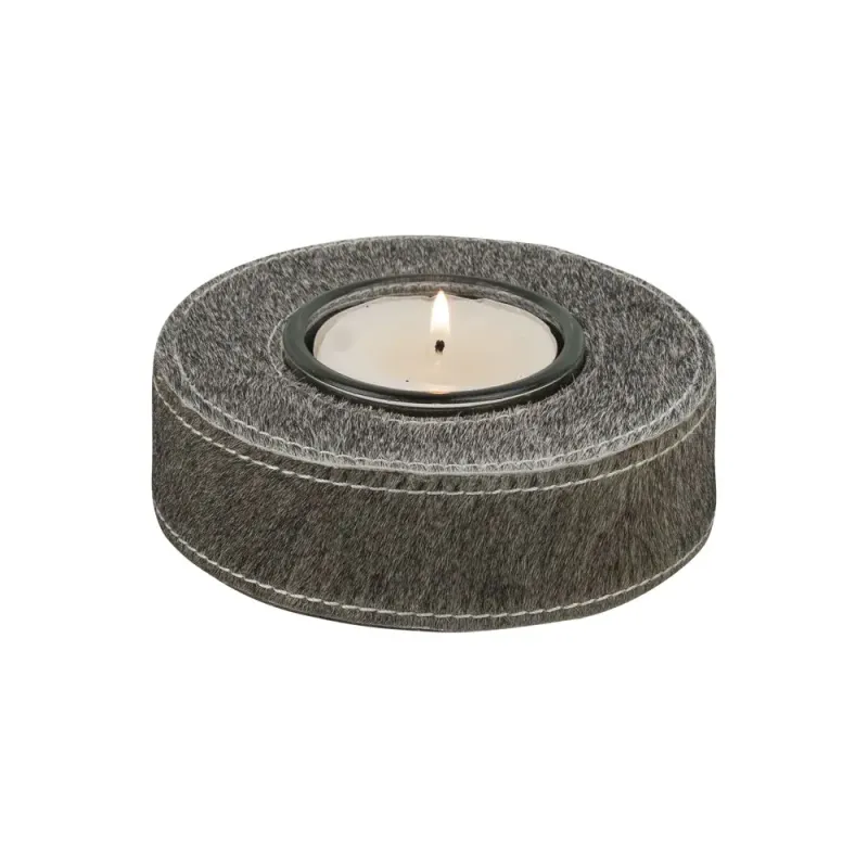 Photophore en verre vache grise