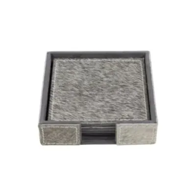 Grey square cow coaster