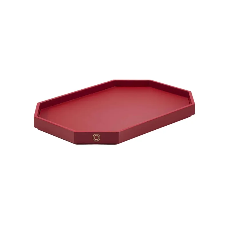 Plateau octogone rouge