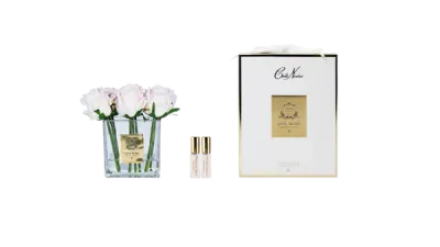 Square 9 Rose Buds Clear - Champagne Pink Square 9 Rose Buds Clear - Champagne Pink