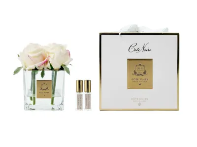 Square 4 Rose Buds Clear - Blush Square 4 Rose Buds Clear - Blush