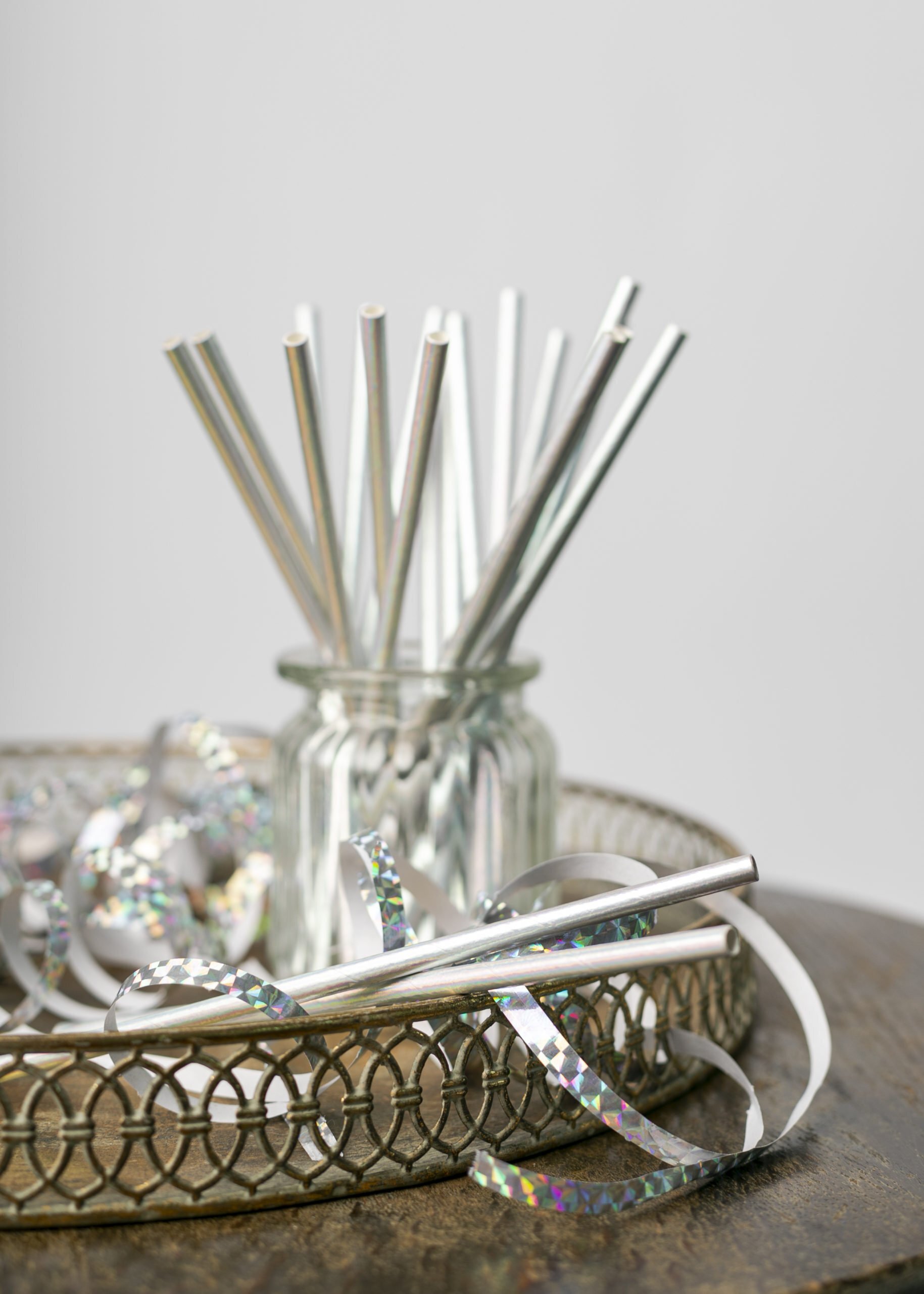 METALLIC SILVER STRAW