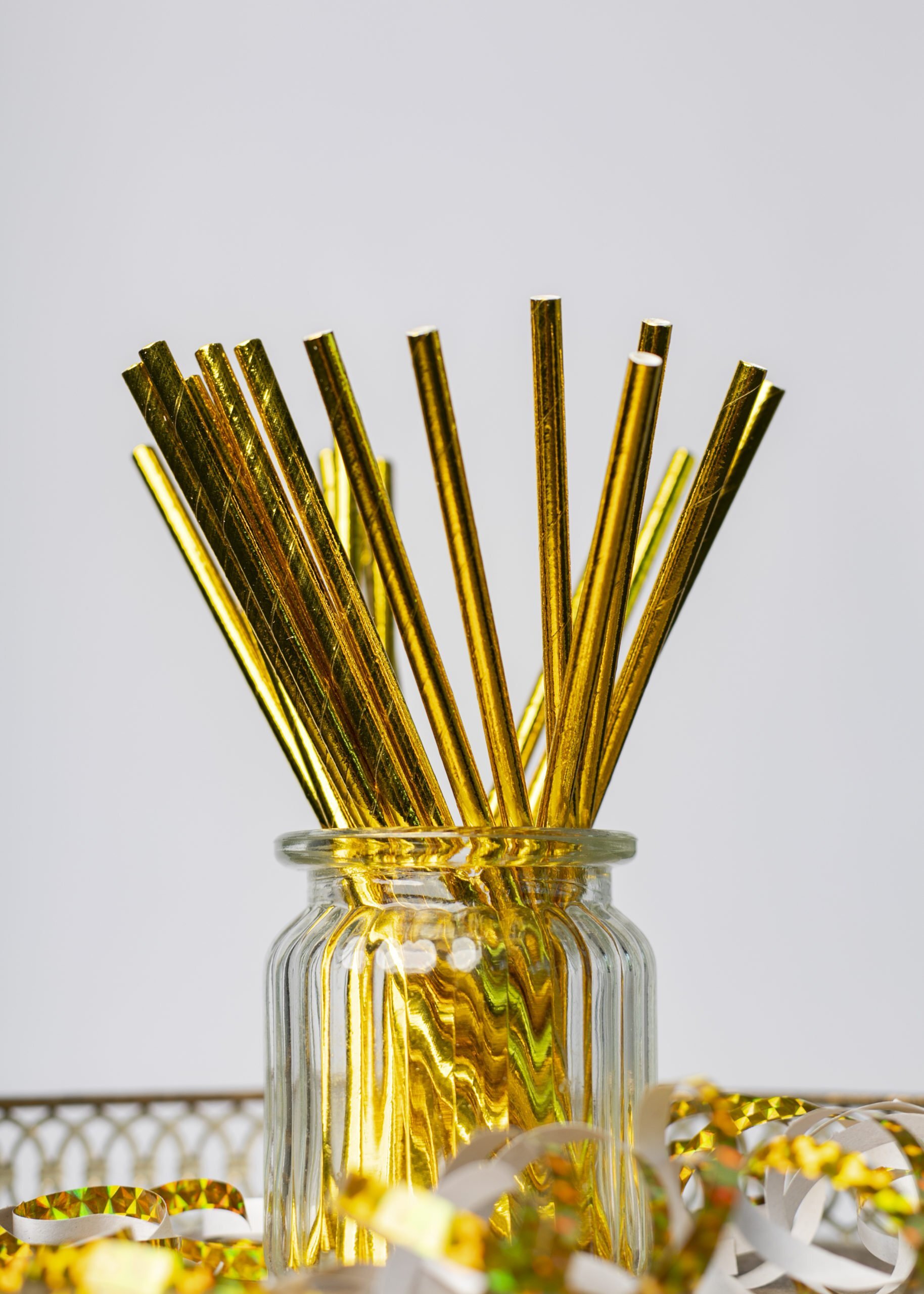 METALLIC GOLD STRAW