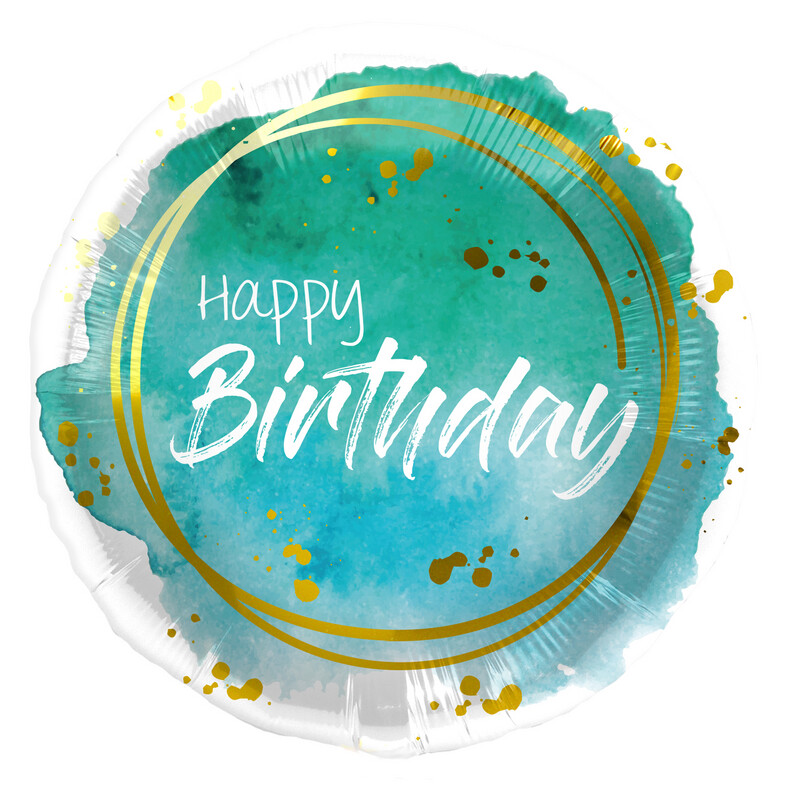FOLIE BALLON - HAPPY BIRTHDAY - AQUA